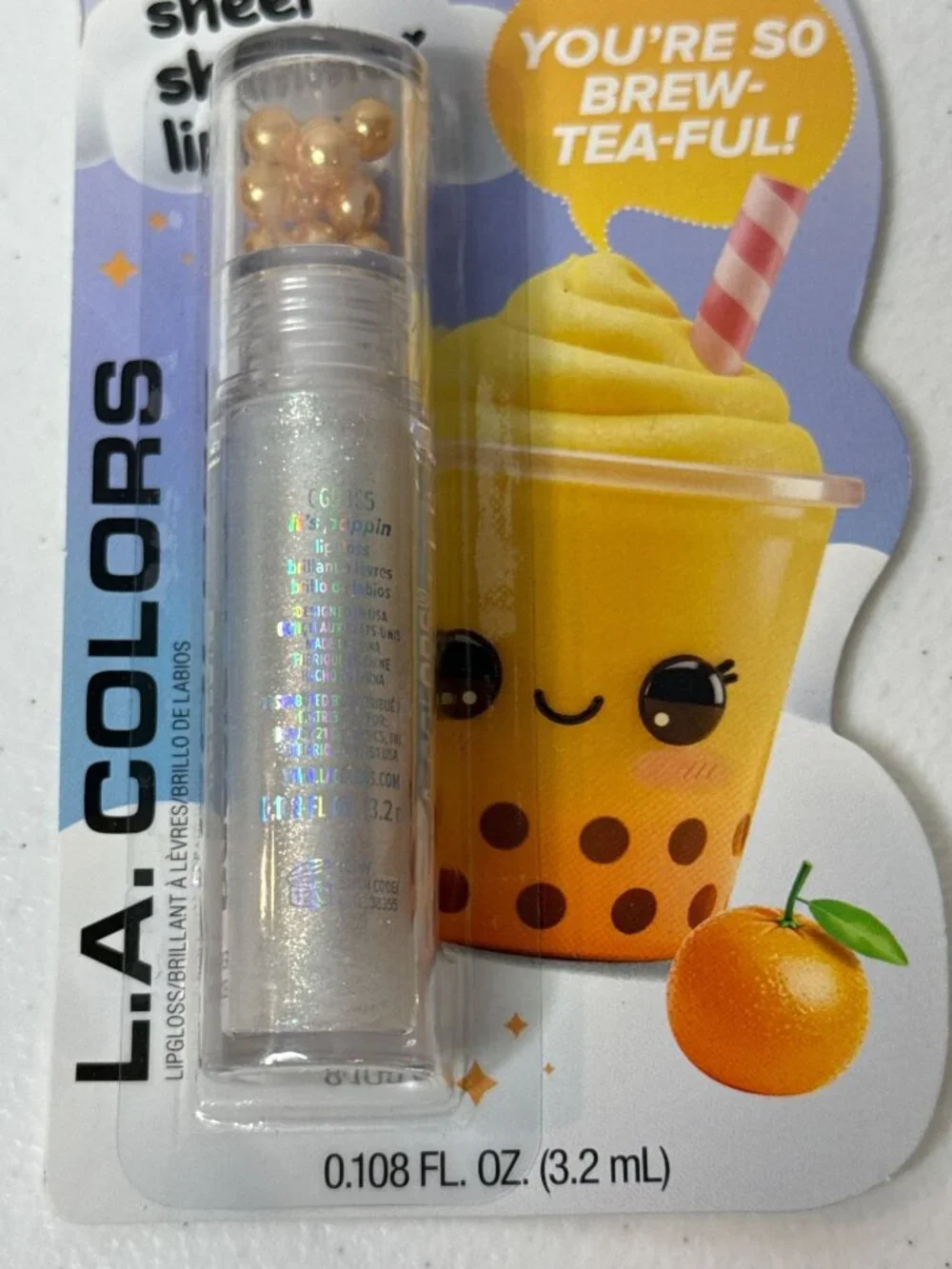 L.A. Colors Bubble Tea Shimmer Lip Gloss Its Poppin New